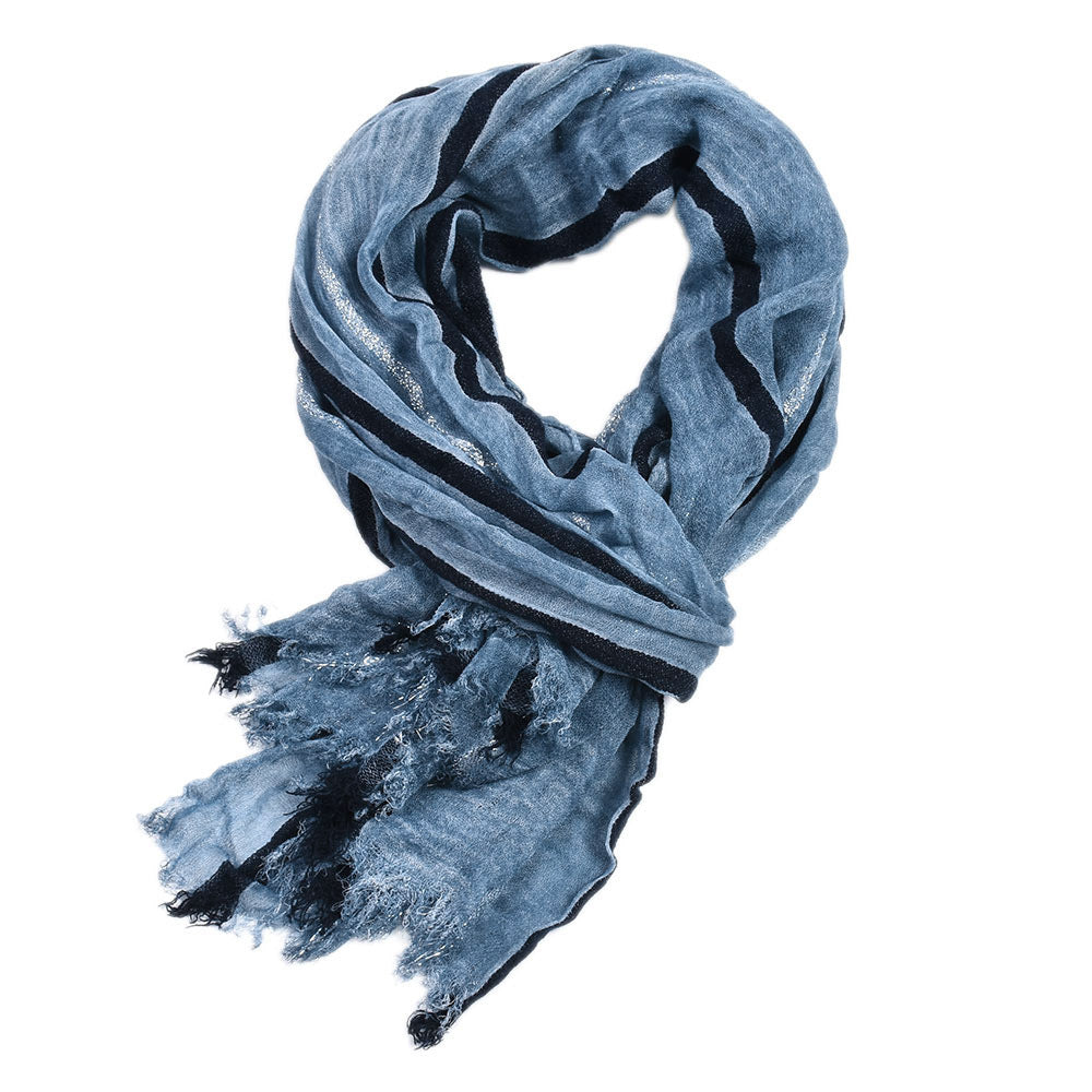 Men's Retro Gentleman Gold Thread Striped Scarf