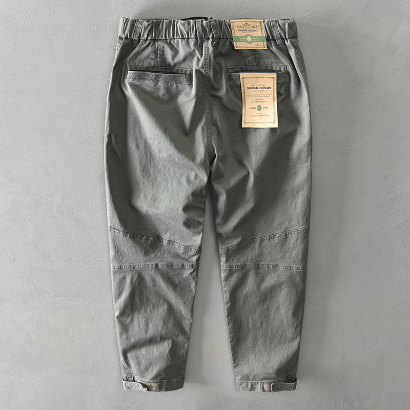 Men's Solid Color Elastic Casual Japanese Overalls