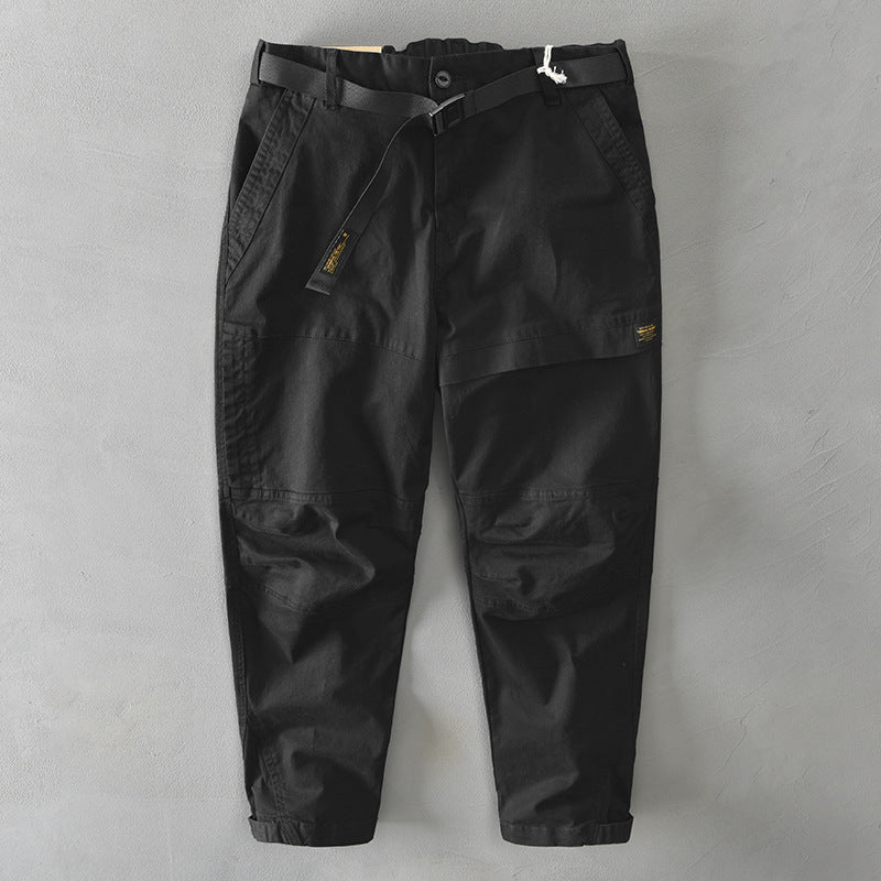 Men's Solid Color Elastic Casual Japanese Overalls