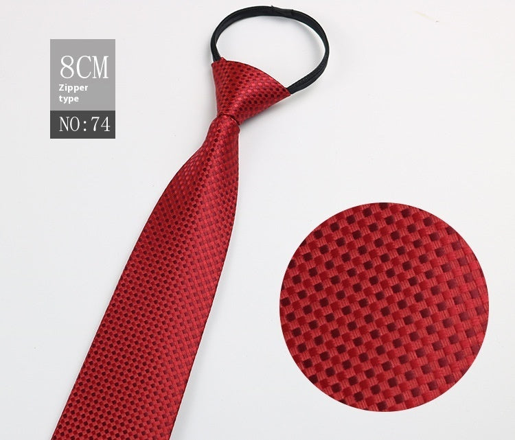 Black Men's Tie Striped Blue Business Tie Lazy Zip Tie In Stock Wholesale Pull Peels