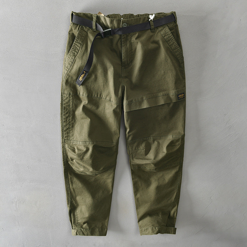 Men's Solid Color Elastic Casual Japanese Overalls
