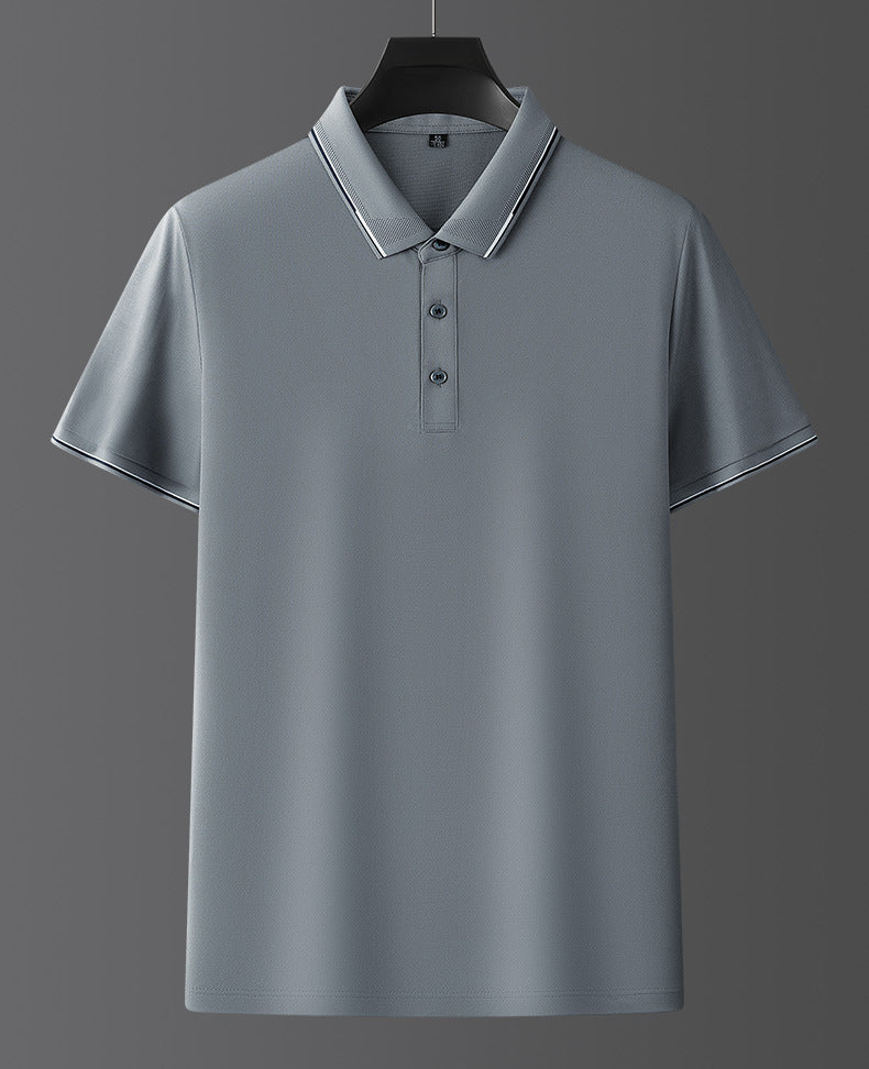 Pure Color Mulberry Silk Men's Short Sleeve