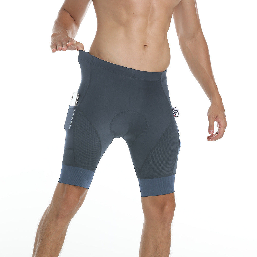 Breathable Sweat Absorbing Cushion Men's Solid Color Bicycle Pants