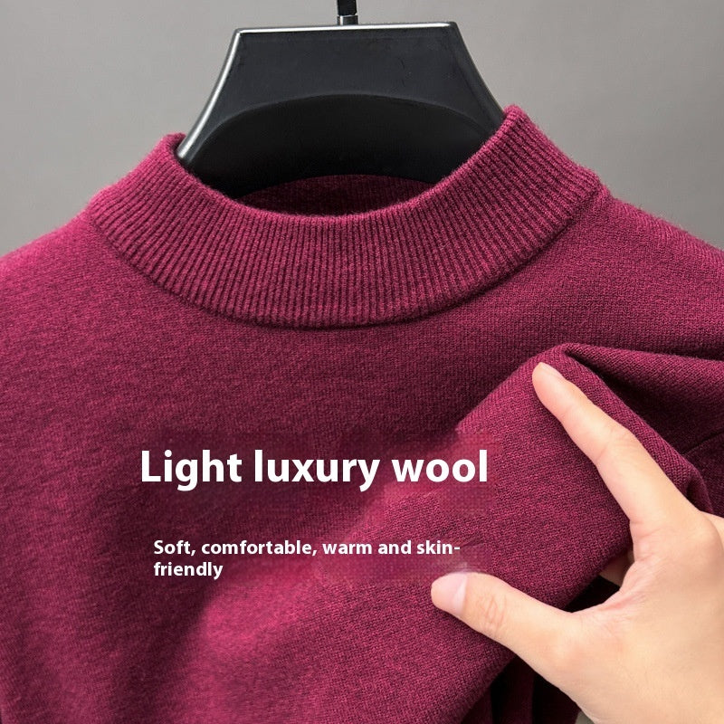 Men's Knitwear Solid Color Long Sleeve Half Turtleneck