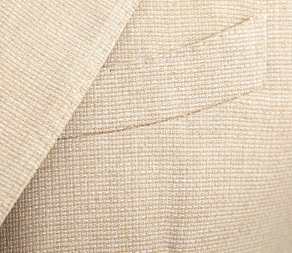 Commuter Cotton And Linen Textured Single-breasted Suit British Fashion Breathable