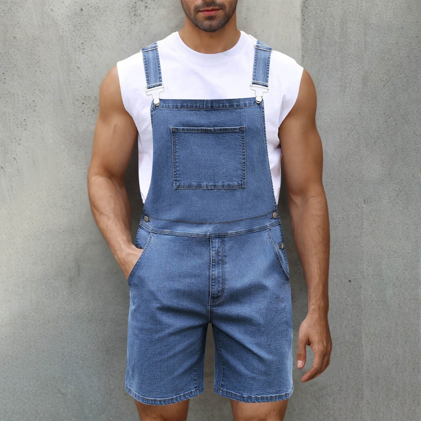 Light Luxury Denim Shorts Men's Denim Brace