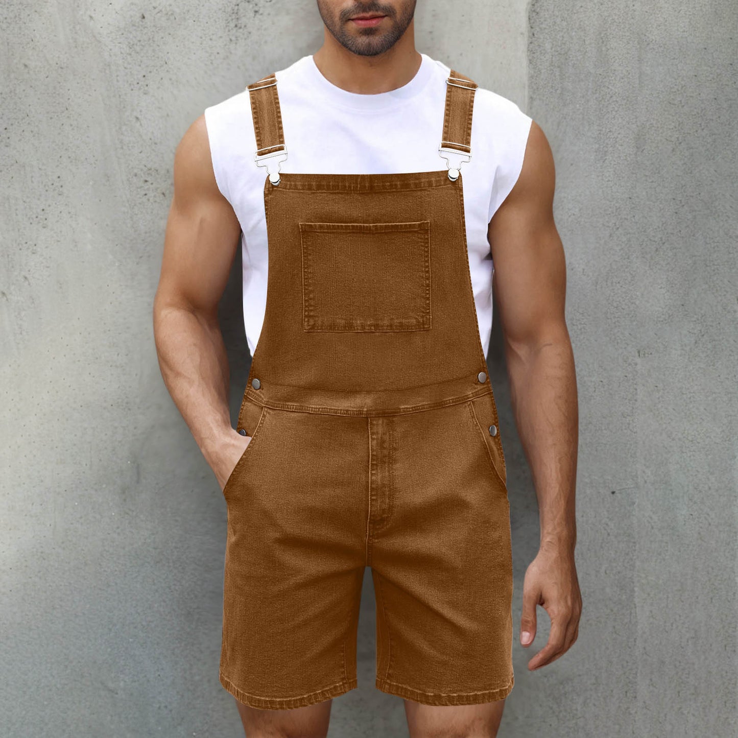 Light Luxury Denim Shorts Men's Denim Brace