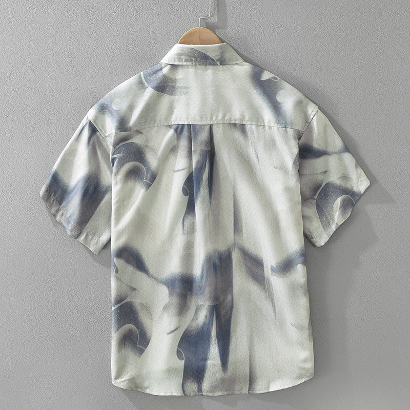 Japanese Trendy Printed Short Sleeve Shirt