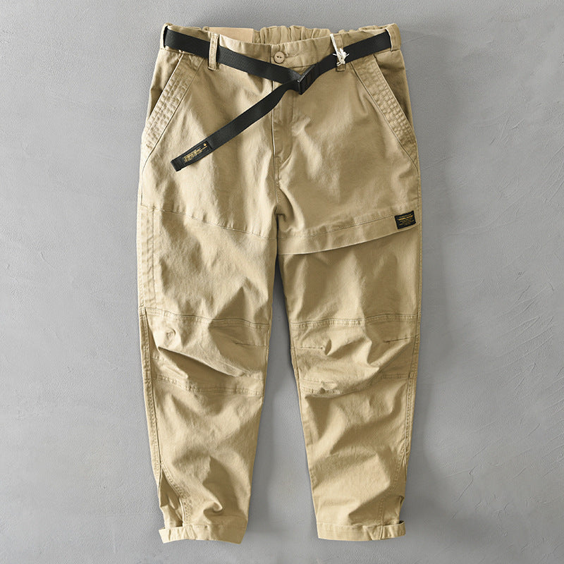 Men's Solid Color Elastic Casual Japanese Overalls