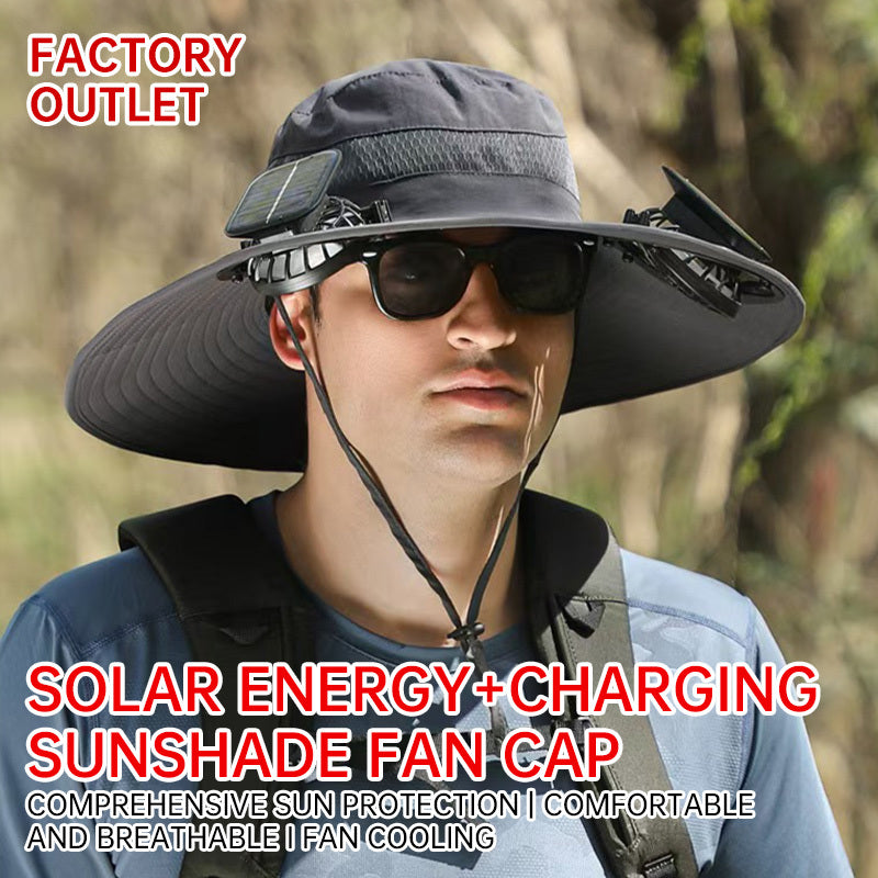 Solar-powered Fan Hat With Long-lasting Lithium Battery, Men's Outdoor Fishing Hat With Fan, Sun Protection Fisherman's Hat