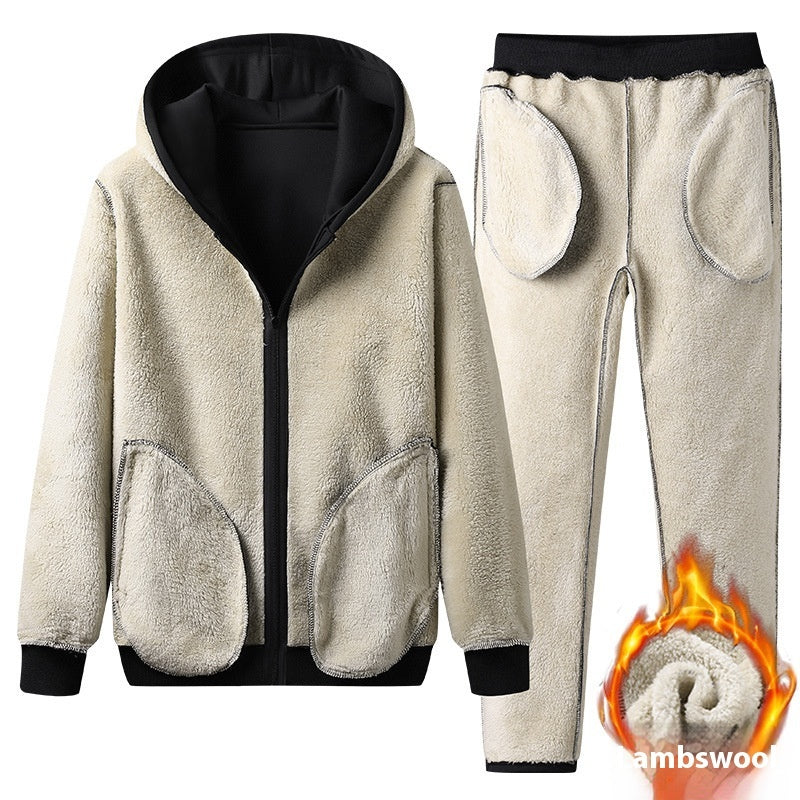 Hooded Casual Fashionable Warm Trousers Suit