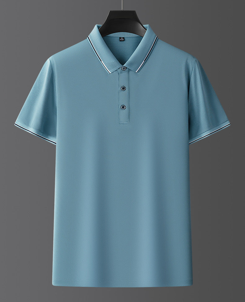 Pure Color Mulberry Silk Men's Short Sleeve