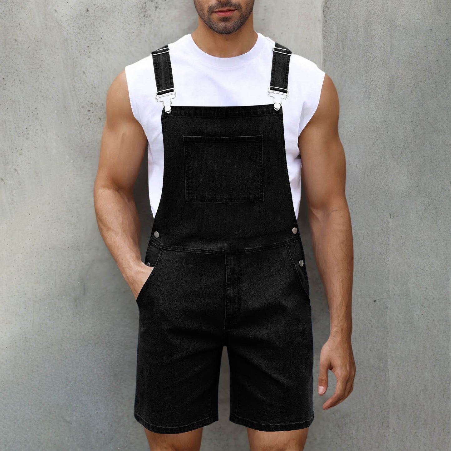 Light Luxury Denim Shorts Men's Denim Brace