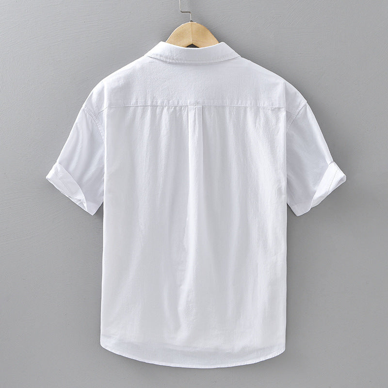 Summer Menswear Casual Short-sleeved Cotton Shirt
