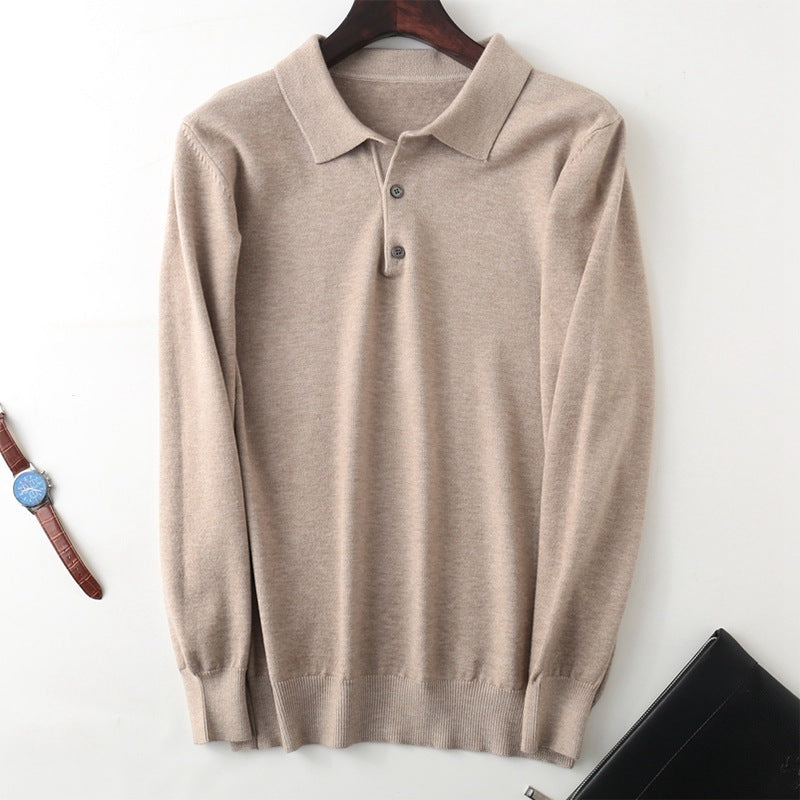 Men's Clothing Polo Collar Pullover Bottoming Shirt