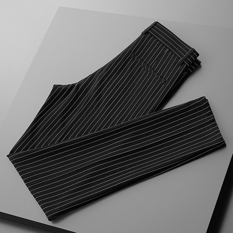 Thin Casual Striped Loose Men's Draping Suit Pants