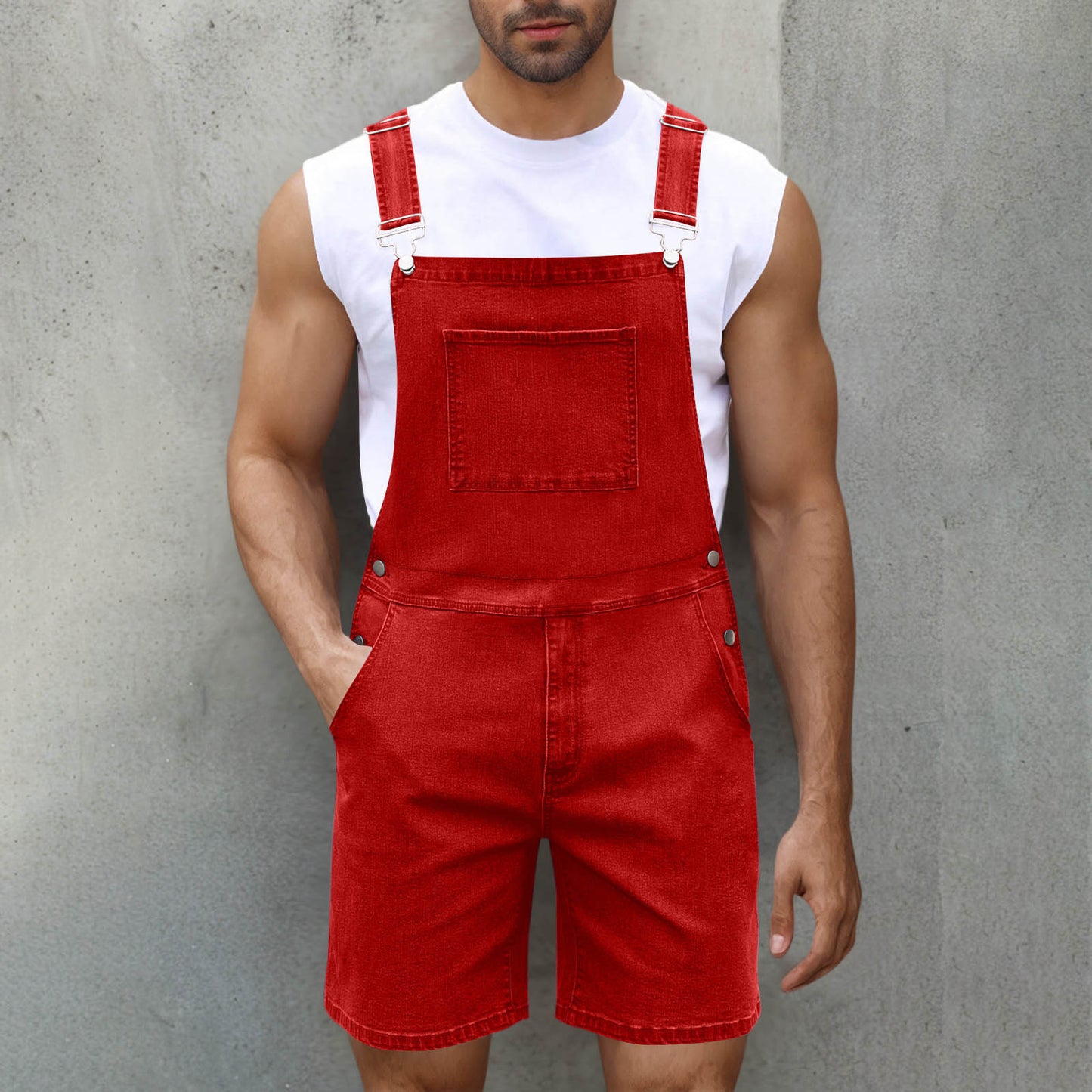 Light Luxury Denim Shorts Men's Denim Brace