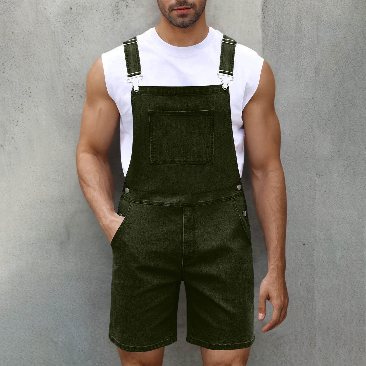 Light Luxury Denim Shorts Men's Denim Brace
