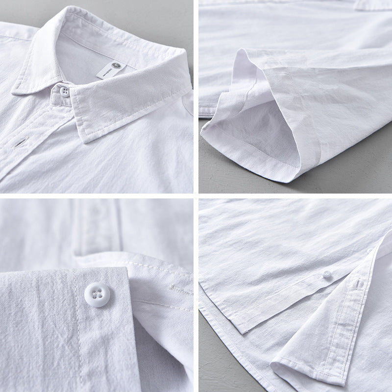 Summer Menswear Casual Short-sleeved Cotton Shirt