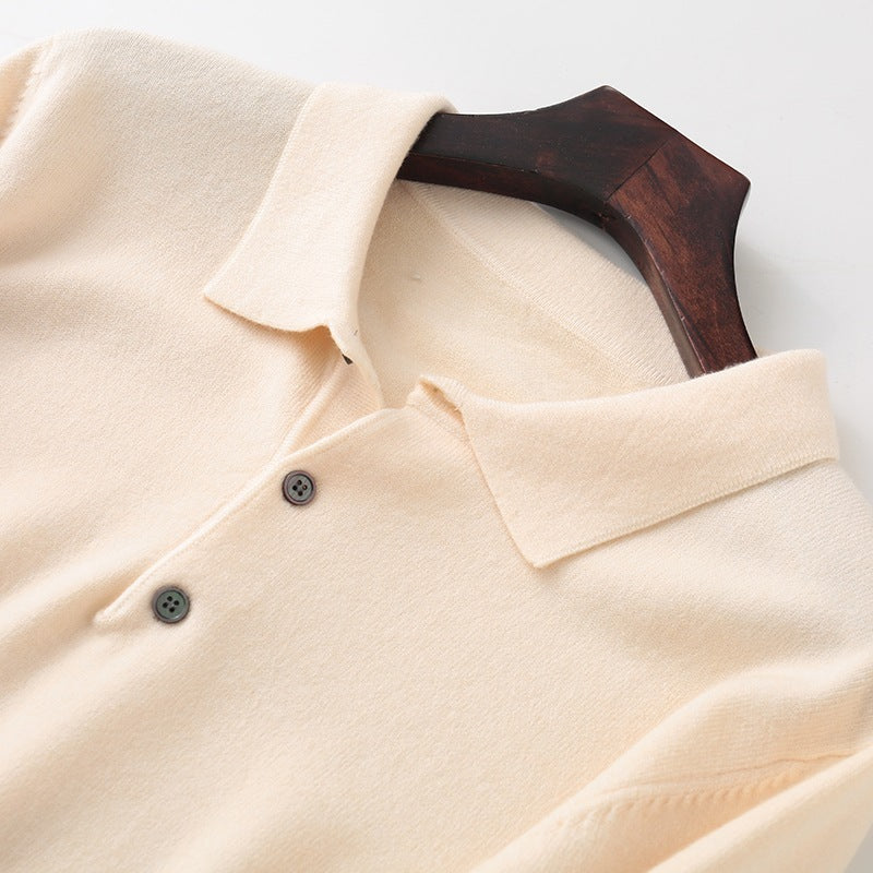 Men's Clothing Polo Collar Pullover Bottoming Shirt