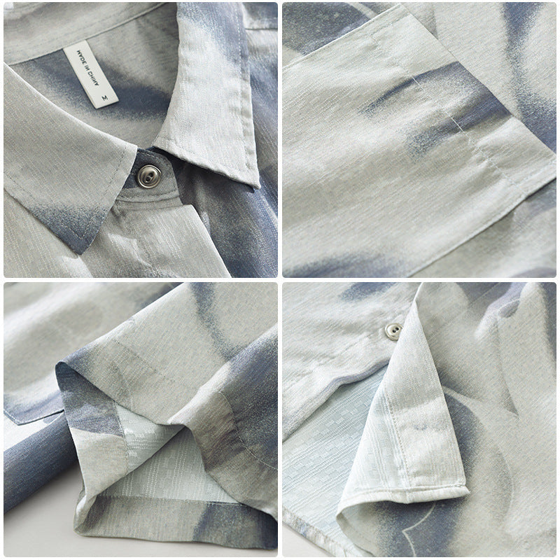 Japanese Trendy Printed Short Sleeve Shirt