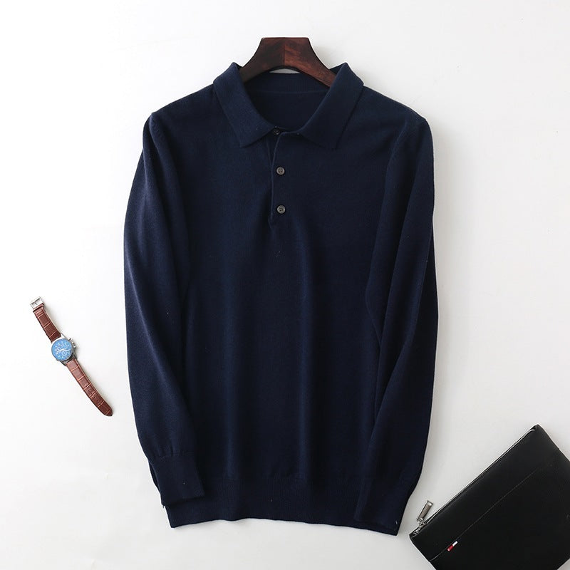 Men's Clothing Polo Collar Pullover Bottoming Shirt