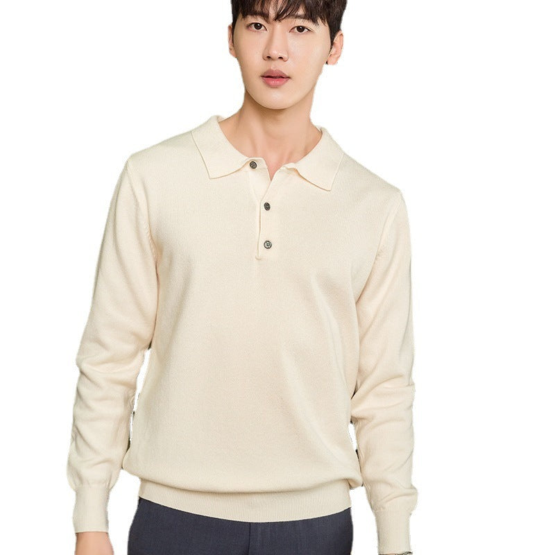 Men's Clothing Polo Collar Pullover Bottoming Shirt