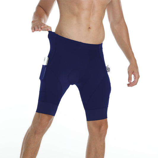 Breathable Sweat Absorbing Cushion Men's Solid Color Bicycle Pants
