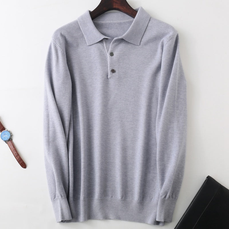 Men's Clothing Polo Collar Pullover Bottoming Shirt
