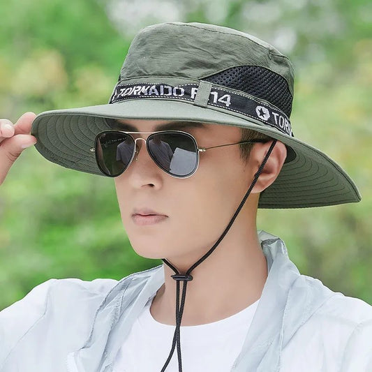 Men's Outdoor Deep Top Big Brim Breathable Sun Hat