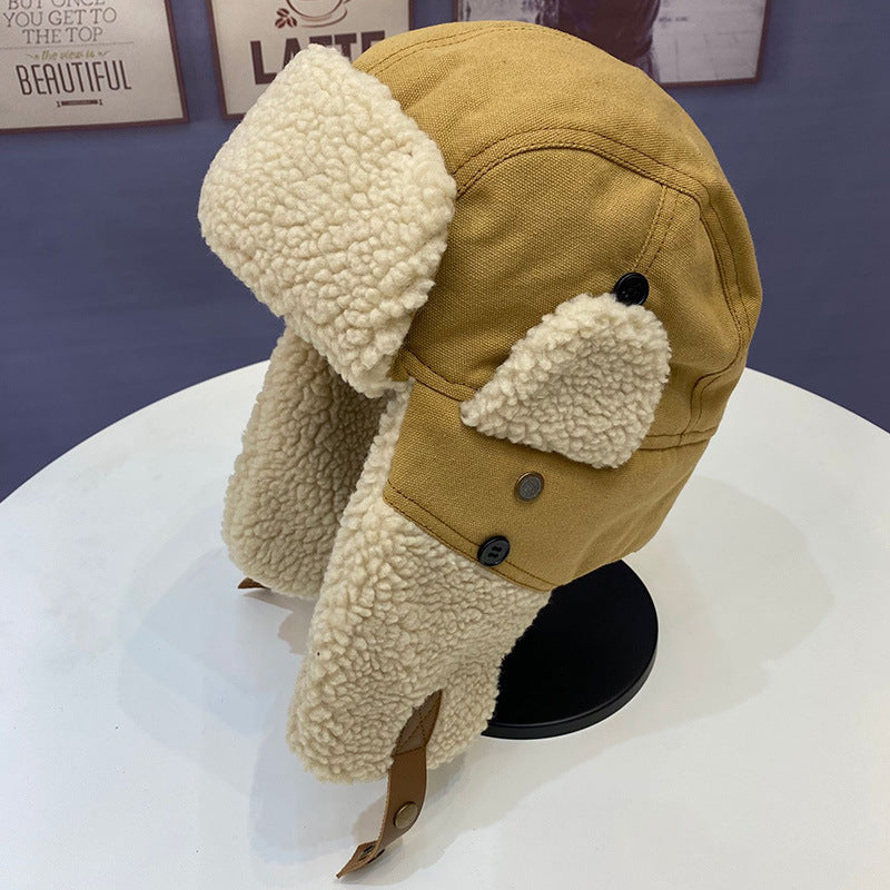 Outdoor Riding Warm Tank Skiing Cold  Anti-chill Ear Protection Plush Cotton Thunderbolt Hat