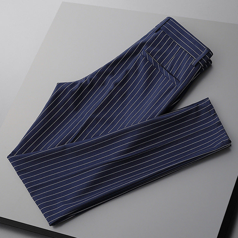 Thin Casual Striped Loose Men's Draping Suit Pants
