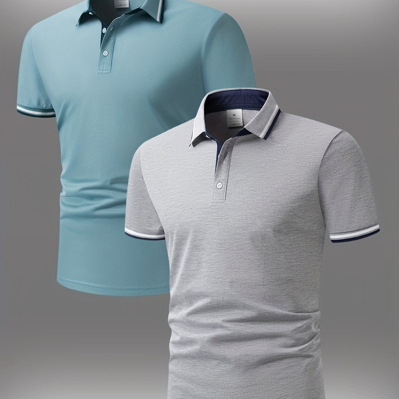 Men's Short-sleeved Shirt With Contrasting Blue And Pink Collar