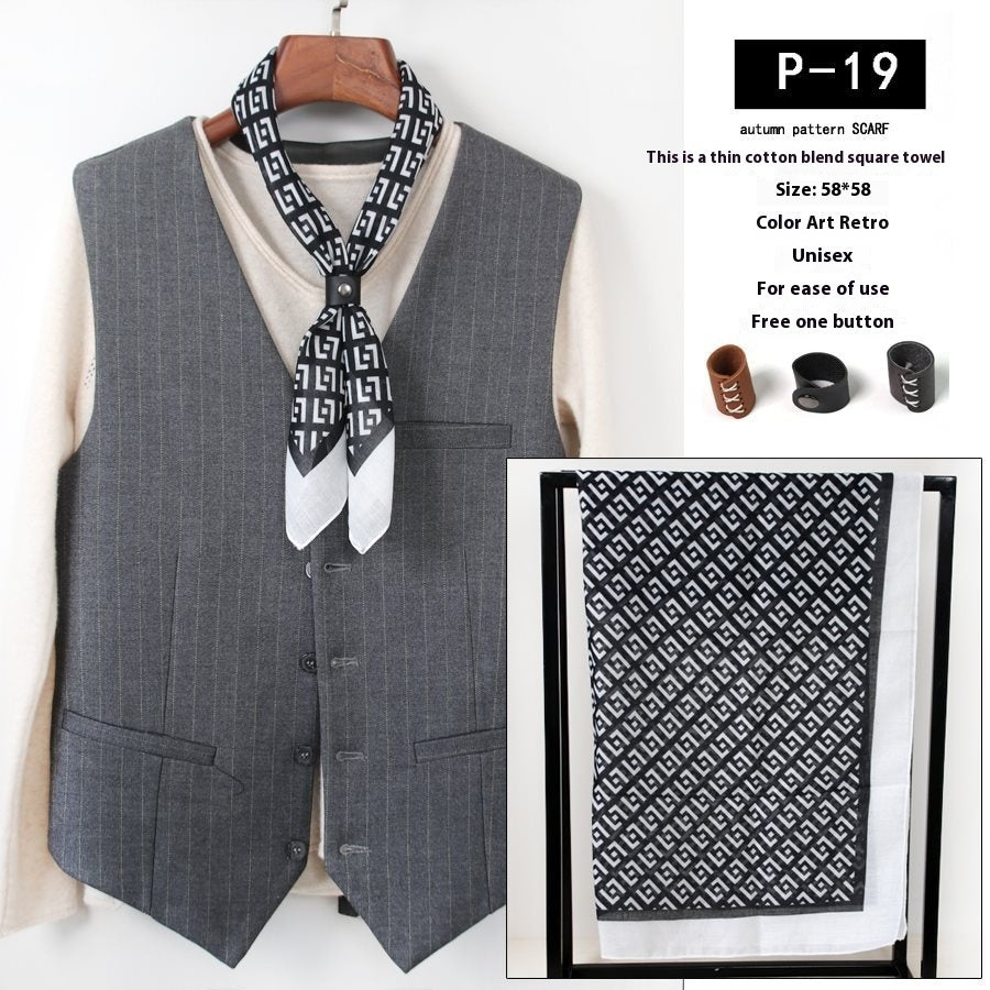 All-matching Men's Scarf Thin Youth Silk Scarf
