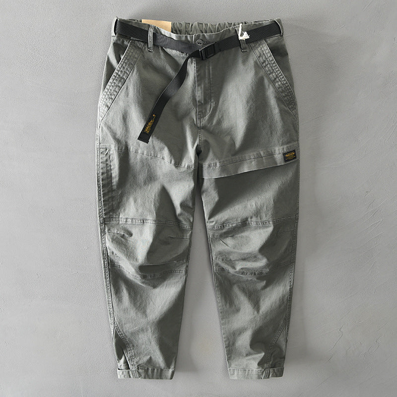 Men's Solid Color Elastic Casual Japanese Overalls