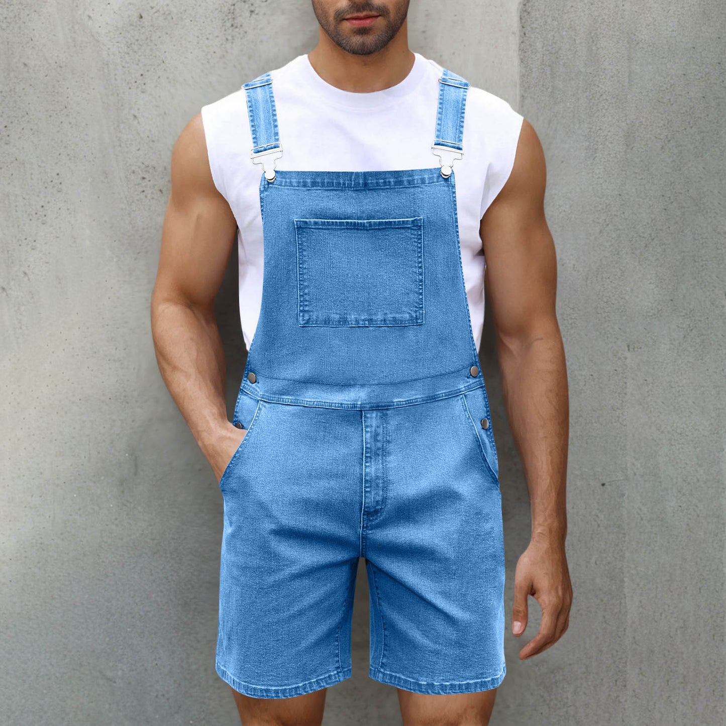 Light Luxury Denim Shorts Men's Denim Brace
