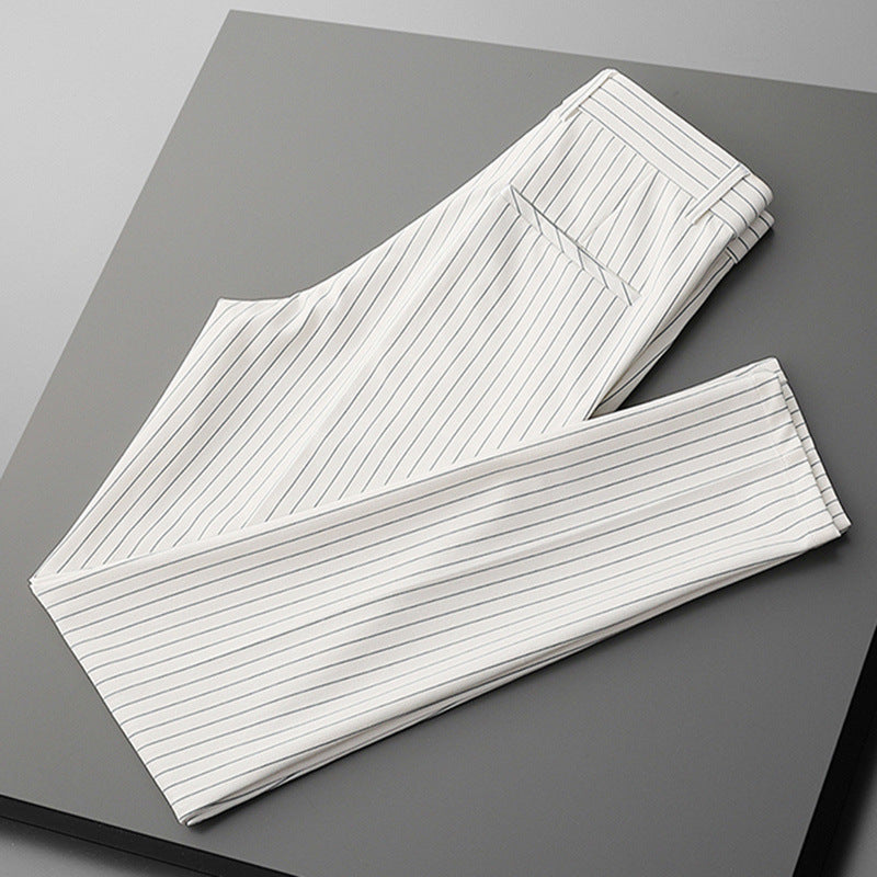Thin Casual Striped Loose Men's Draping Suit Pants