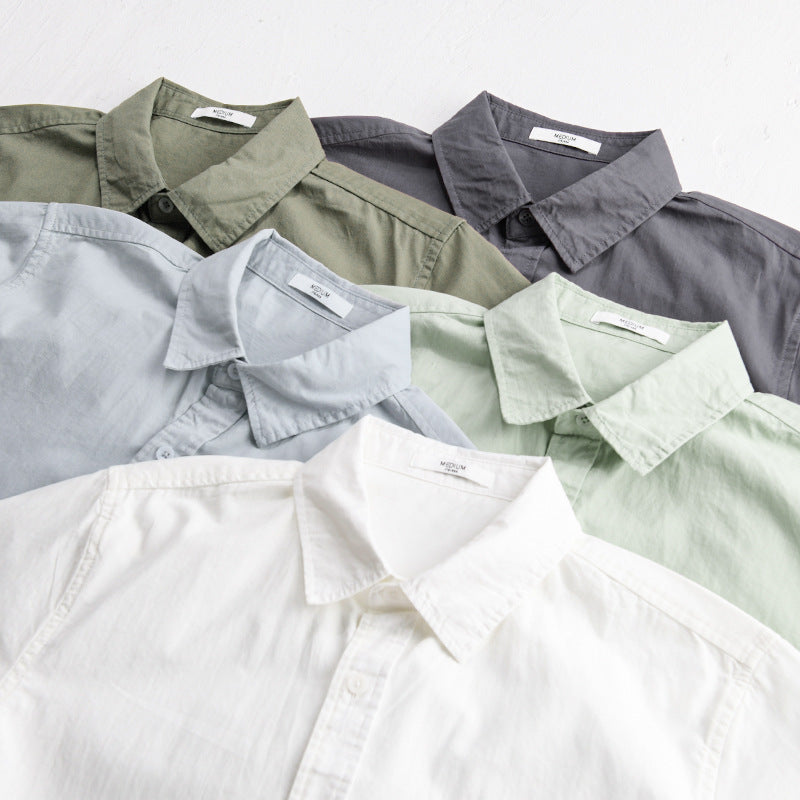 Summer Menswear White Simple Short Sleeve Shirt