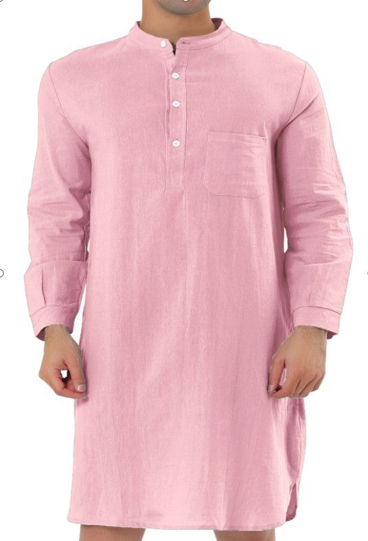 Fashion Simple Pocket Men's Shirt Robe