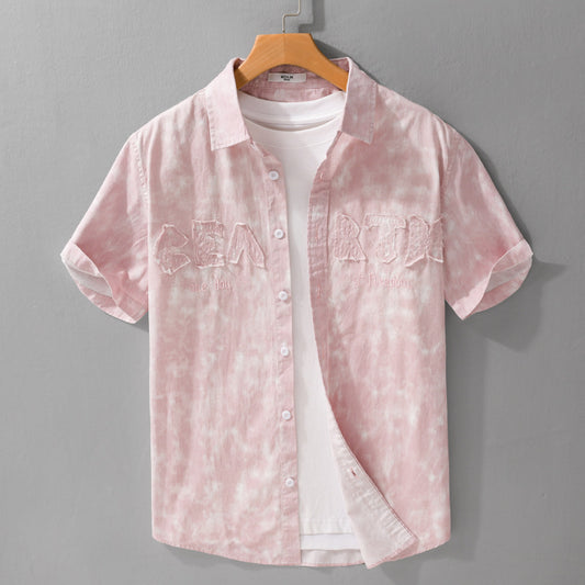 Summer Menswear Hanging Dyed Printed Simple Short Sleeve