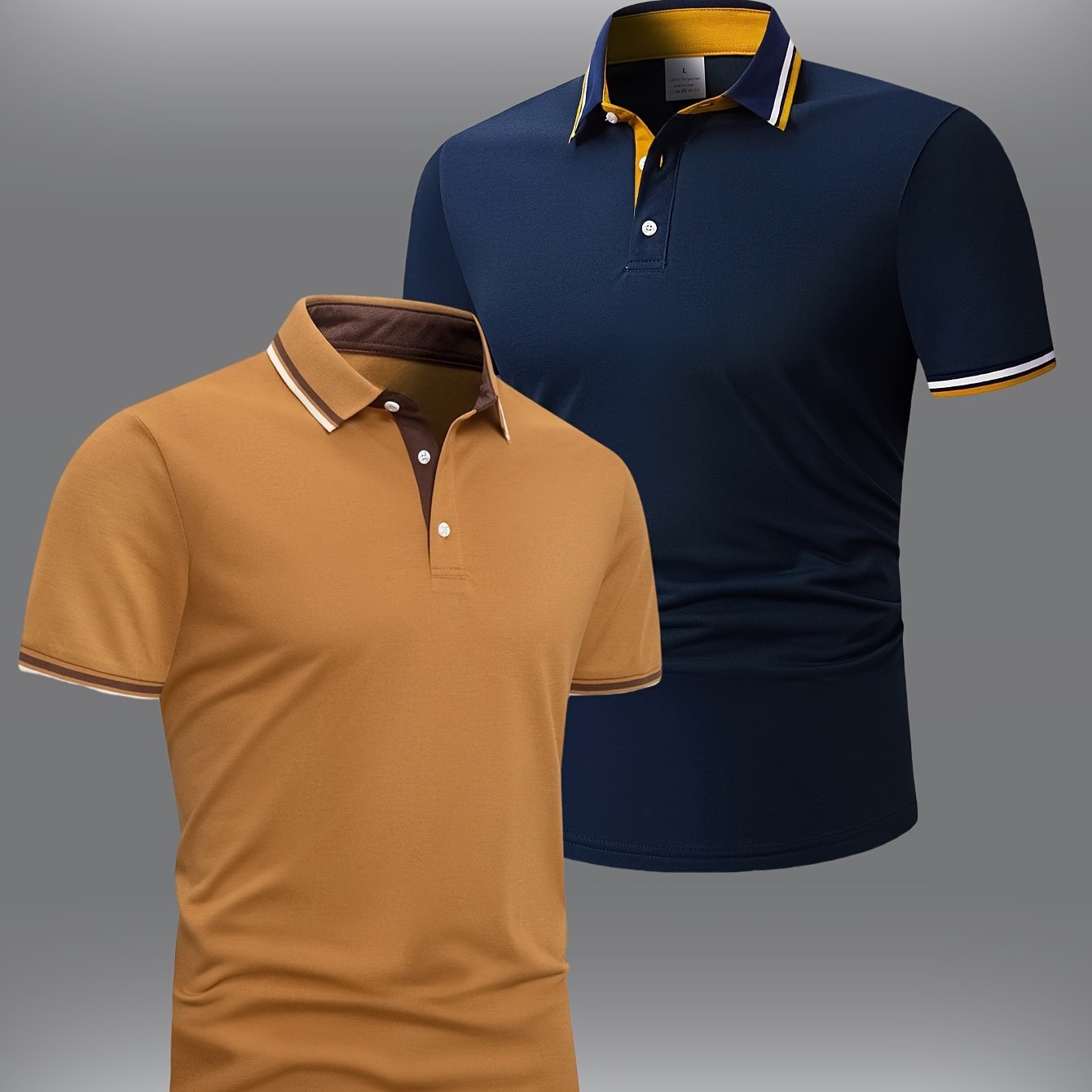 Men's Short-sleeved Shirt With Contrasting Blue And Pink Collar