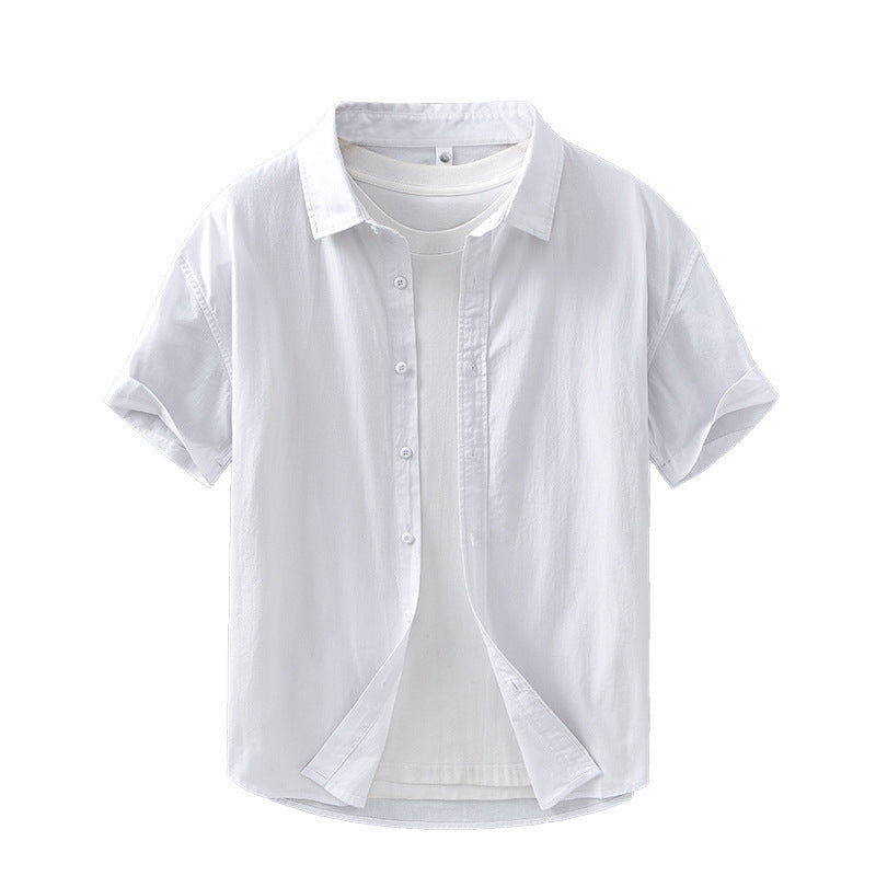 Summer Menswear Casual Short-sleeved Cotton Shirt