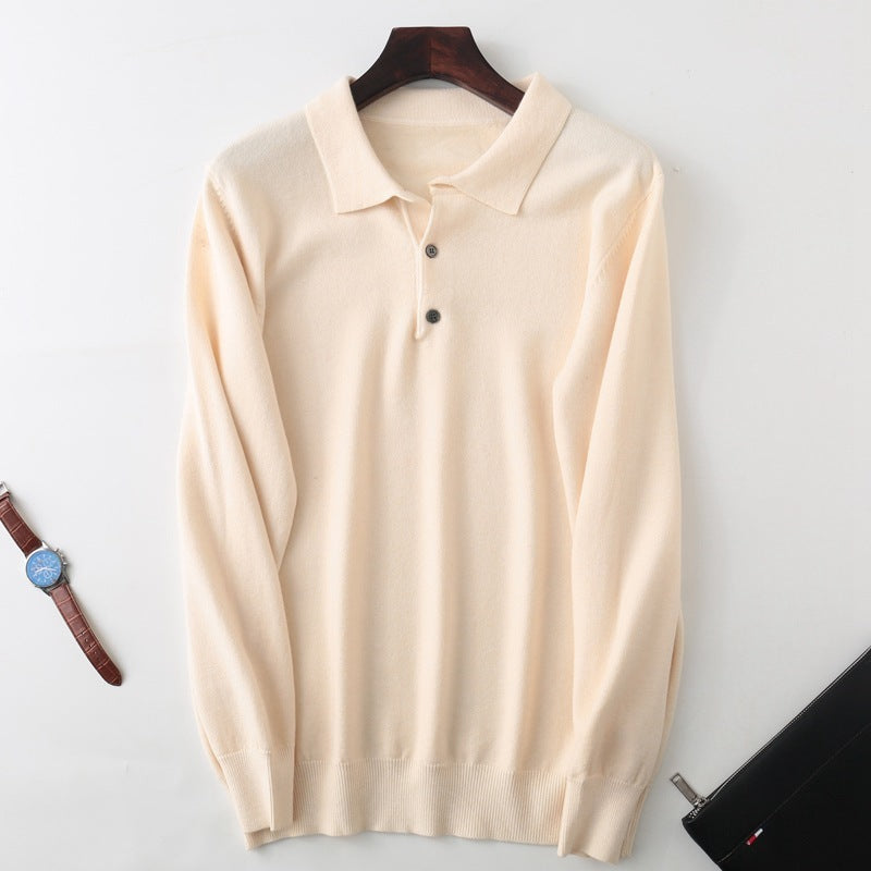 Men's Clothing Polo Collar Pullover Bottoming Shirt