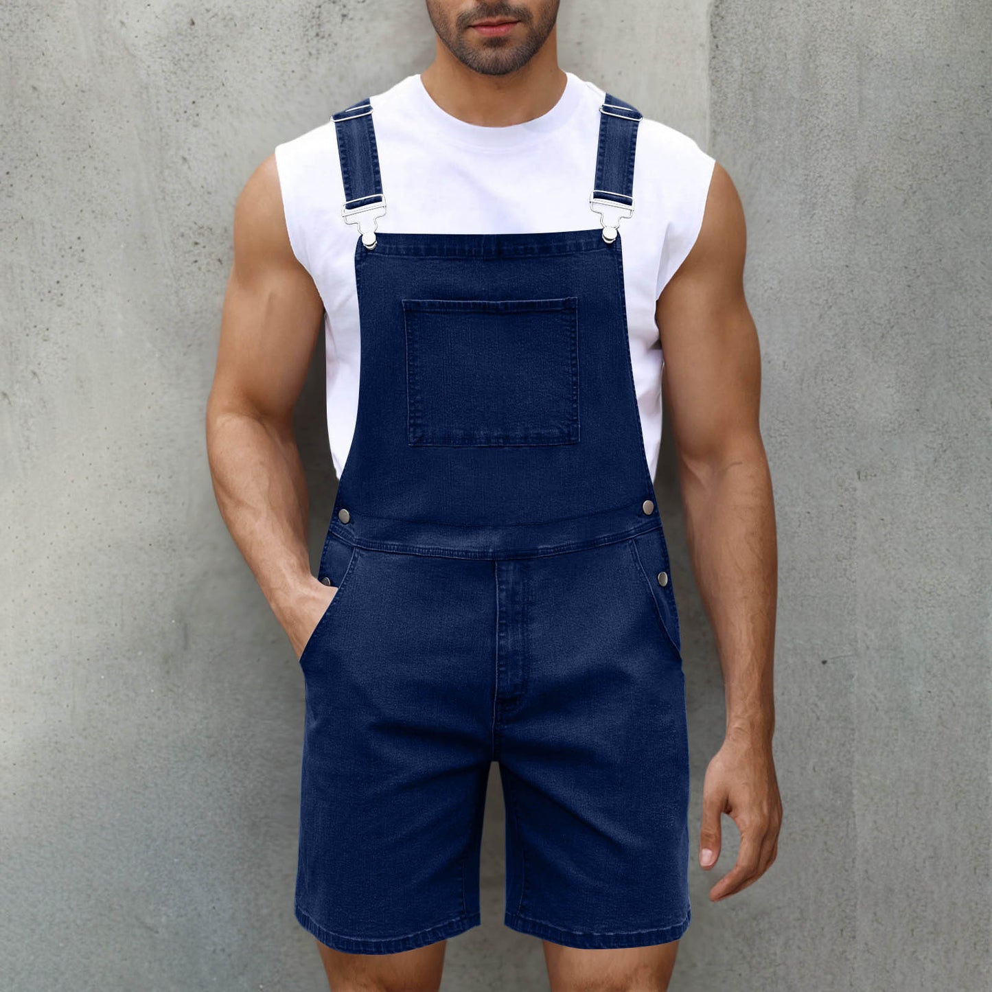 Light Luxury Denim Shorts Men's Denim Brace
